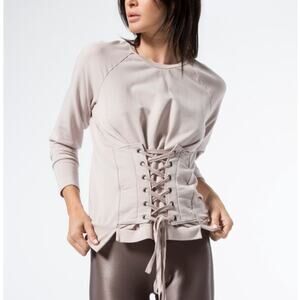 NSF SZ Small S Trinity Corset Lace-Up Pullover Sweatshirt